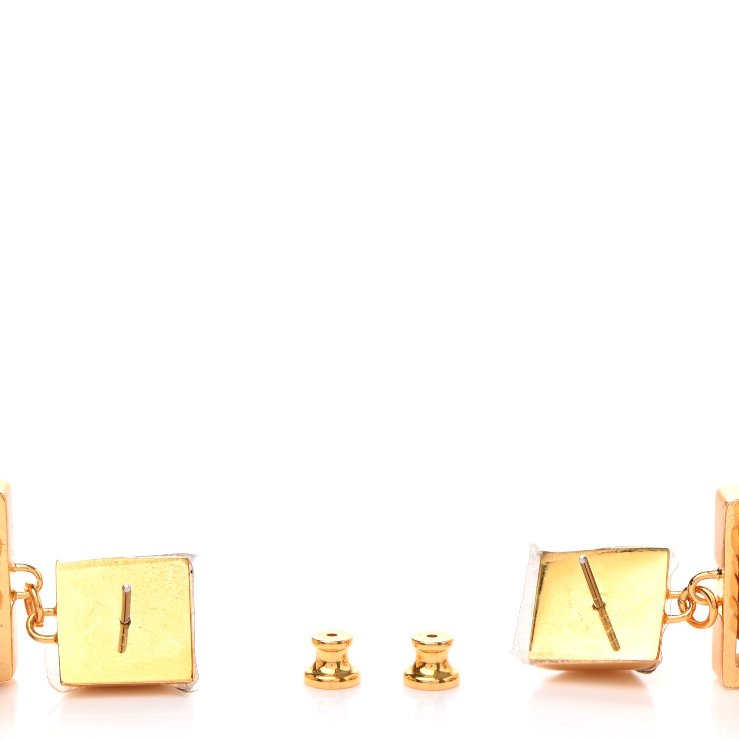 Hermes Wicker Swift Medor Picnic Earrings GM Gold 3 of 5