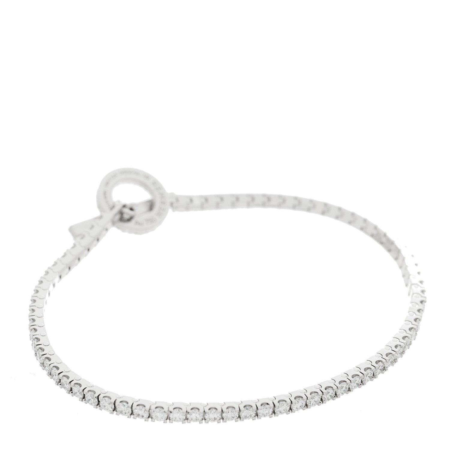 Hermes 18K White Gold Diamond Finesse Link Bracelet SH 2 of 4