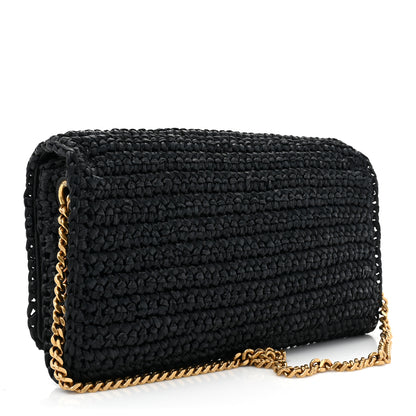Saint Laurent Raffia Monogram Tassel Kate 99 Black 3 of 10