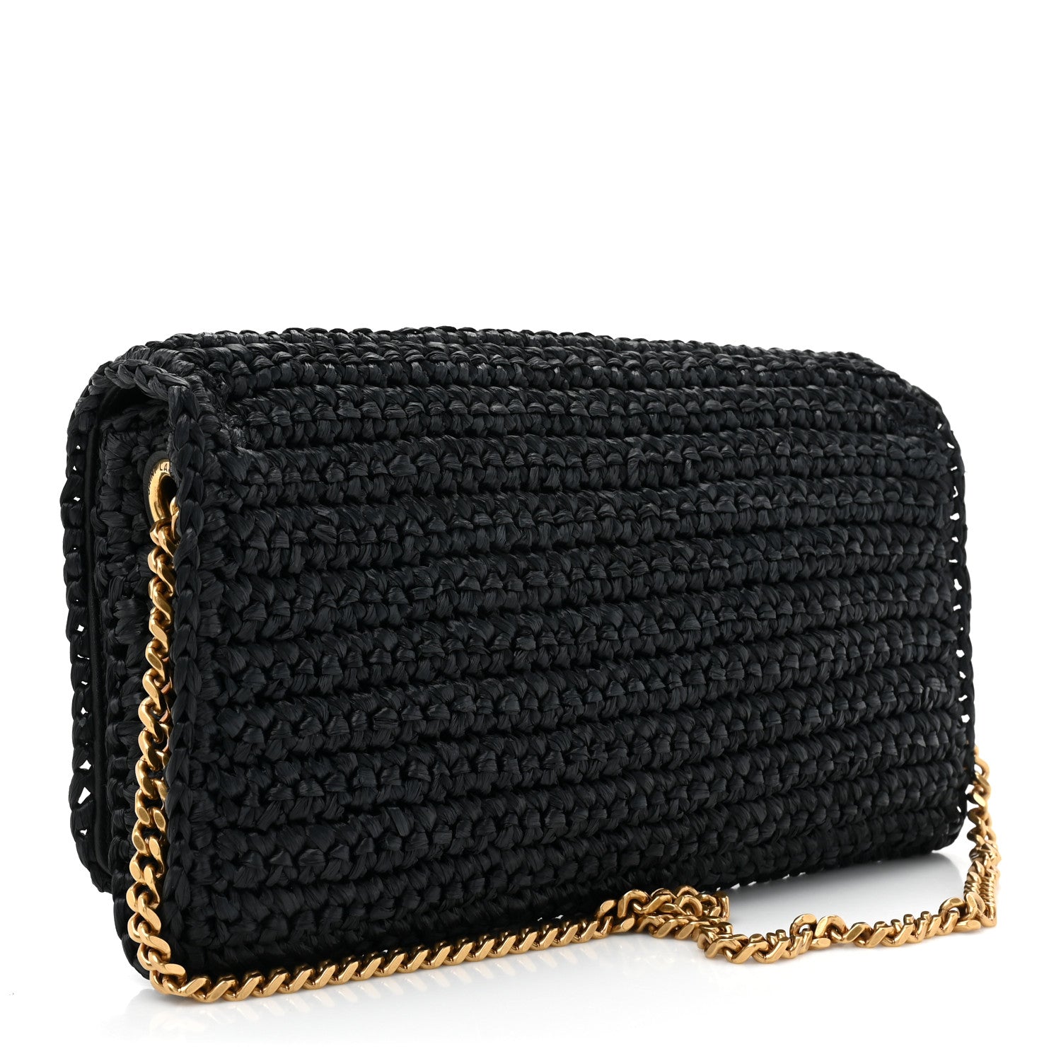 Saint Laurent Raffia Monogram Tassel Kate 99 Black 3 of 10