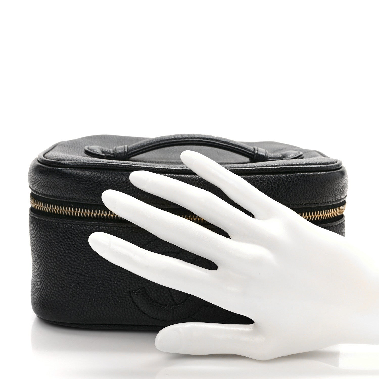 Chanel Caviar CC Vanity Cosmetic Case Black 2 of 9