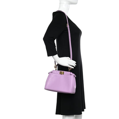 Fendi Nappa Stacked Bar Mini Peekaboo Iconic Satchel Violetta 2 of 11