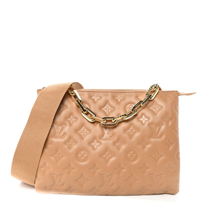 Louis Vuitton Lambskin Embossed Monogram Coussin PM Camel 1 of 10