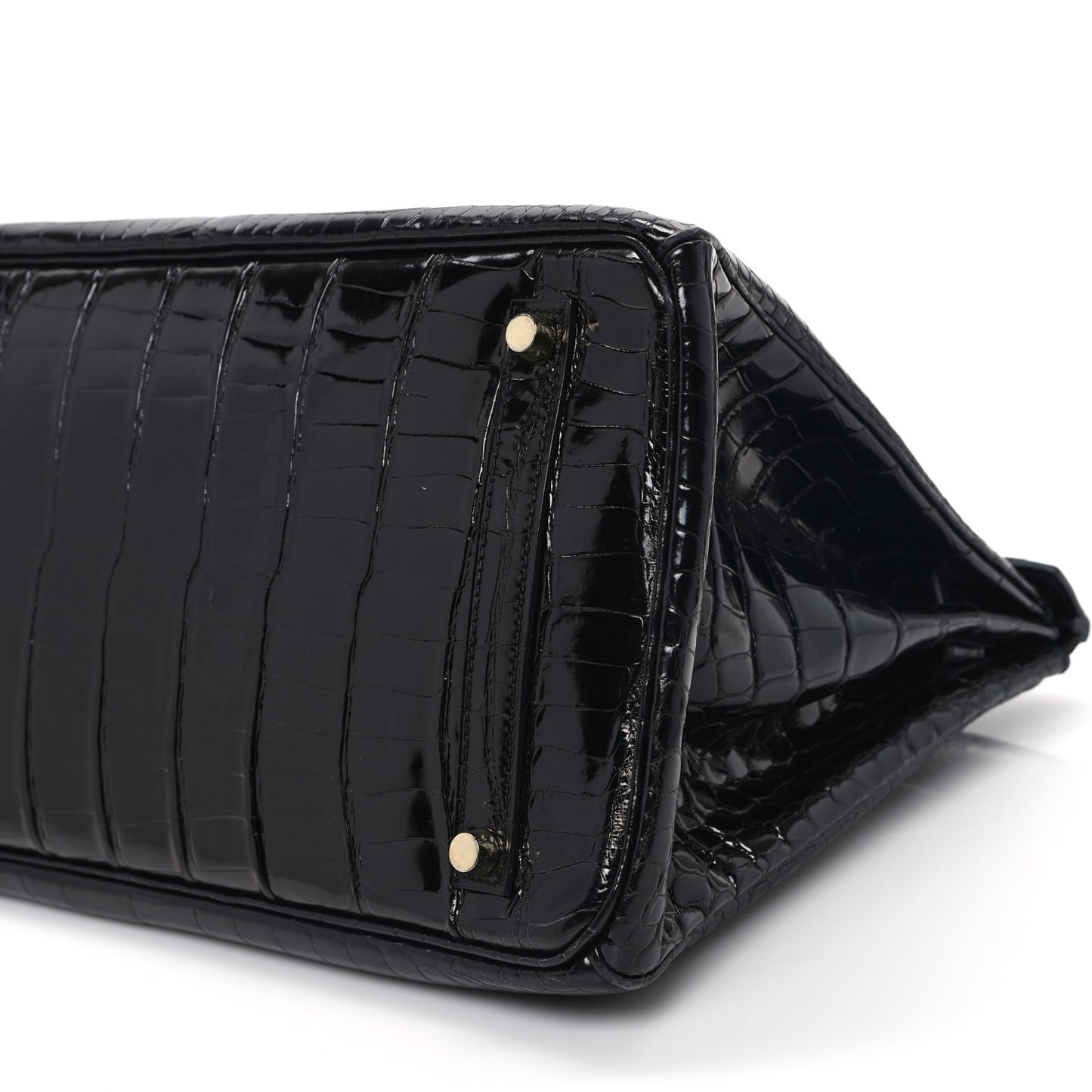 Shiny Porosus Crocodile Birkin 35 Black