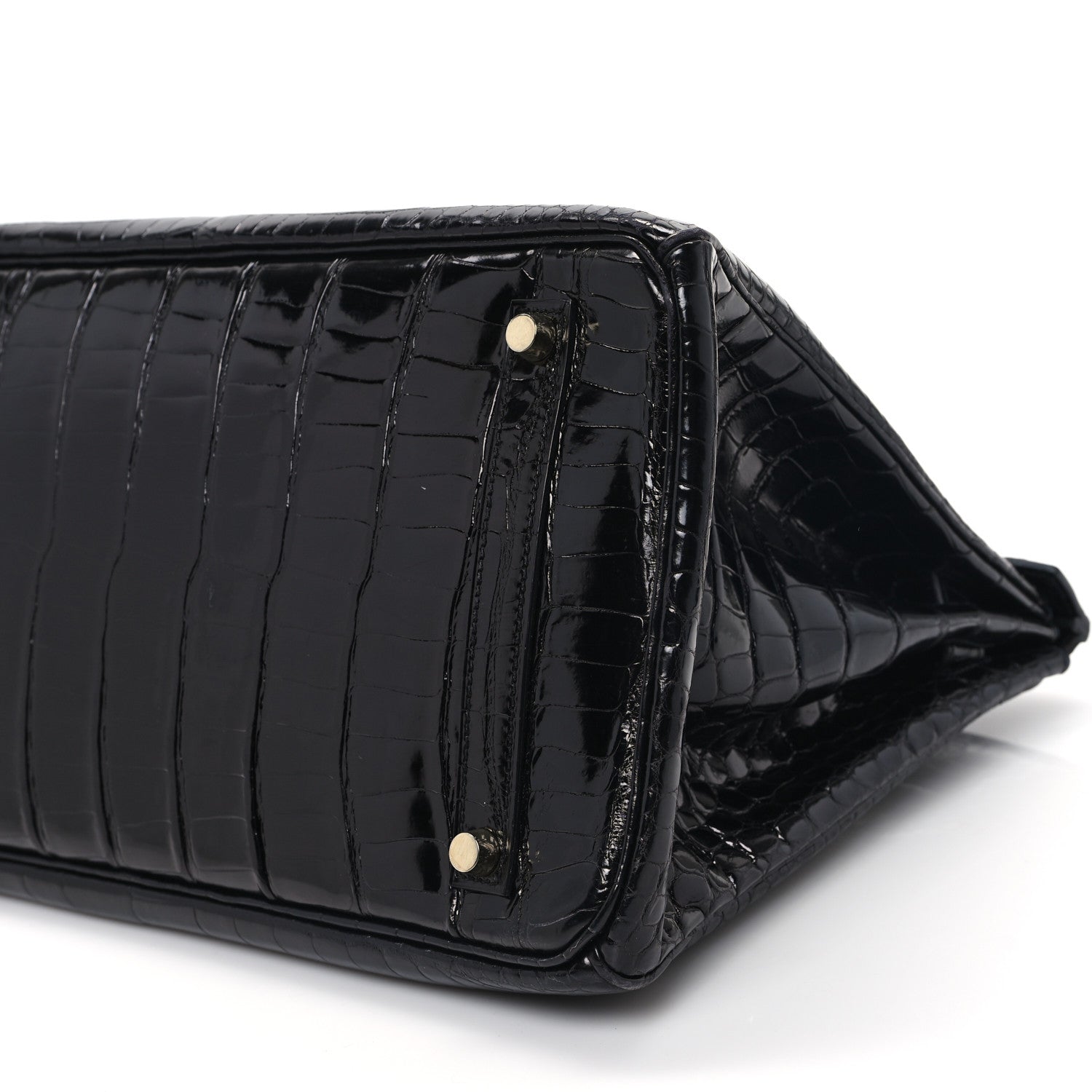 Hermes Shiny Porosus Crocodile Birkin 35 Black 10 of 12