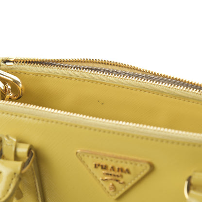 Prada Saffiano Vernice Mini Galleria Double Zip Tote Ananas 9 of 10