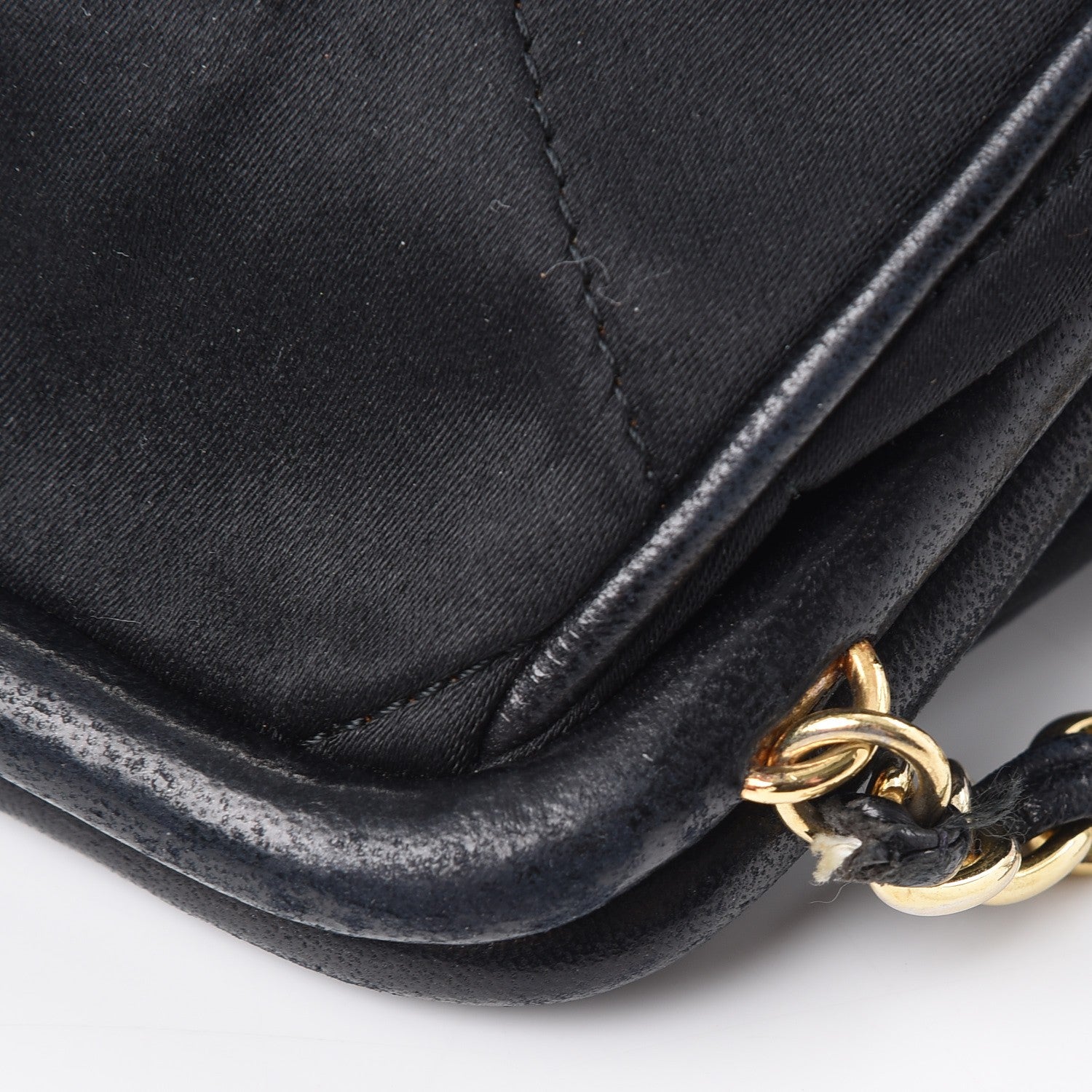 Chanel Satin Quilted Tassel Frame Crossbody Black 10 of 11