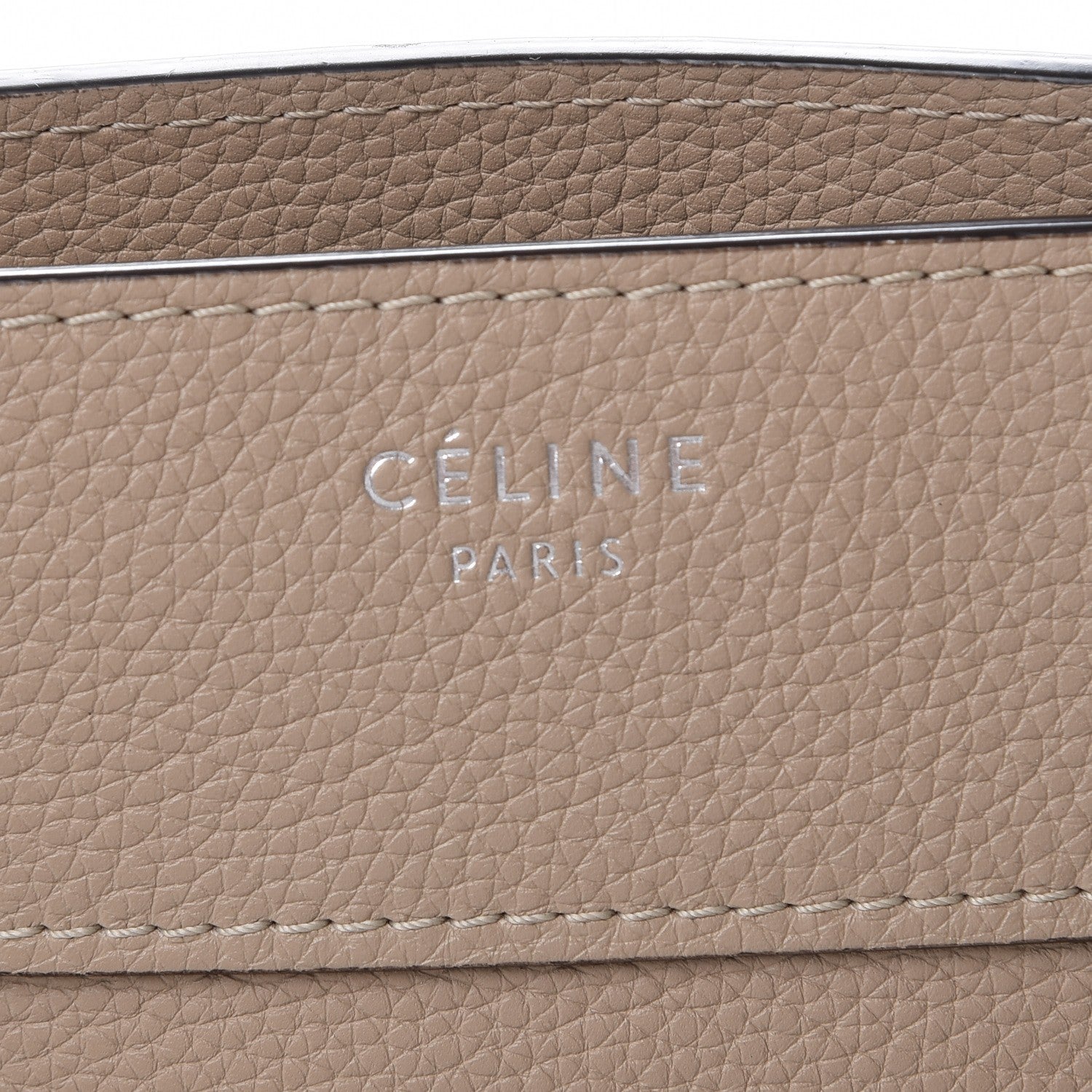 Celine Drummed Calfskin Shoulder Luggage Dune 6 of 8