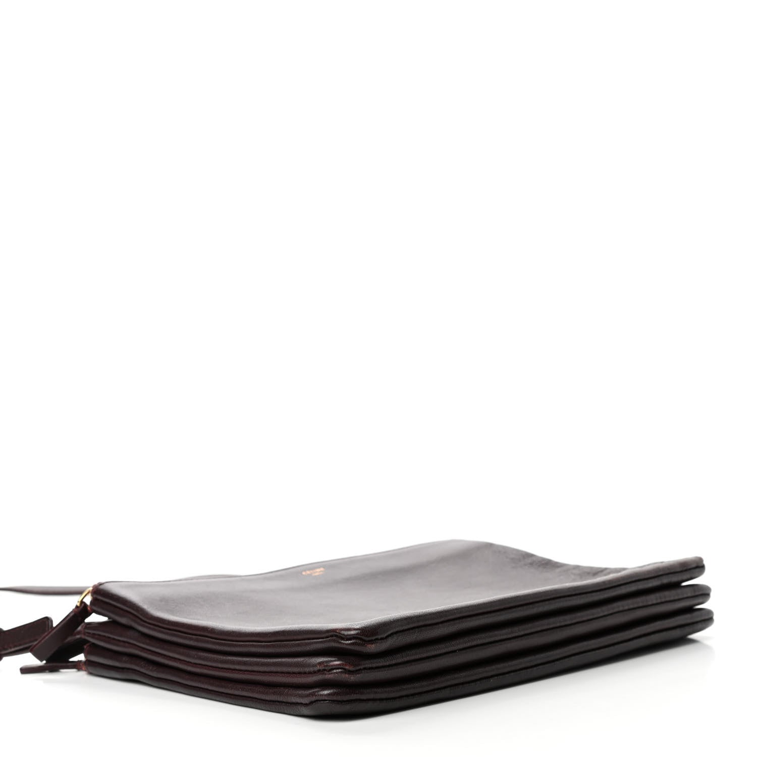 Celine Lambskin Large Trio Crossbody Bag Bordeaux 3 of 4