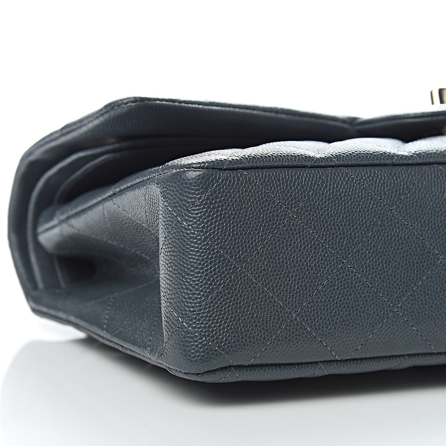 Chanel Caviar Quilted Medium Double Flap Dark Grey 8 of 11