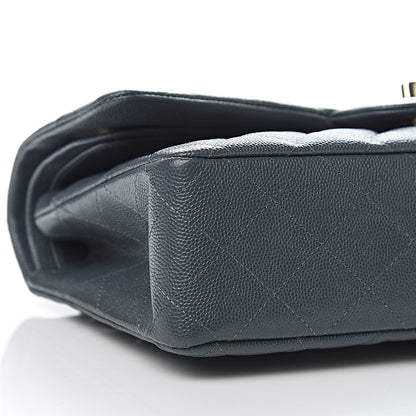 Chanel Caviar Quilted Medium Double Flap Dark Grey 8 of 11