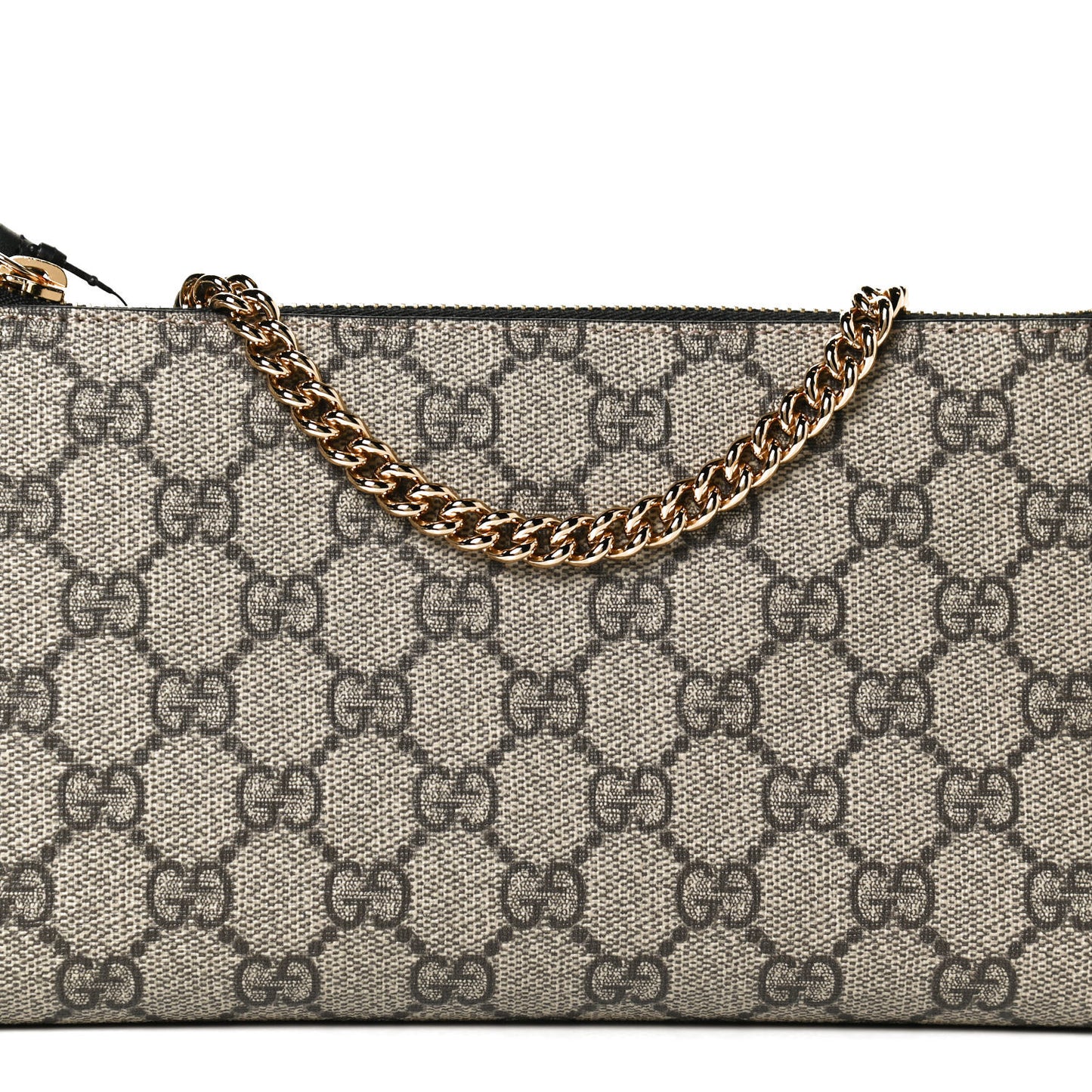 GG Supreme Monogram Wrist Wallet Black