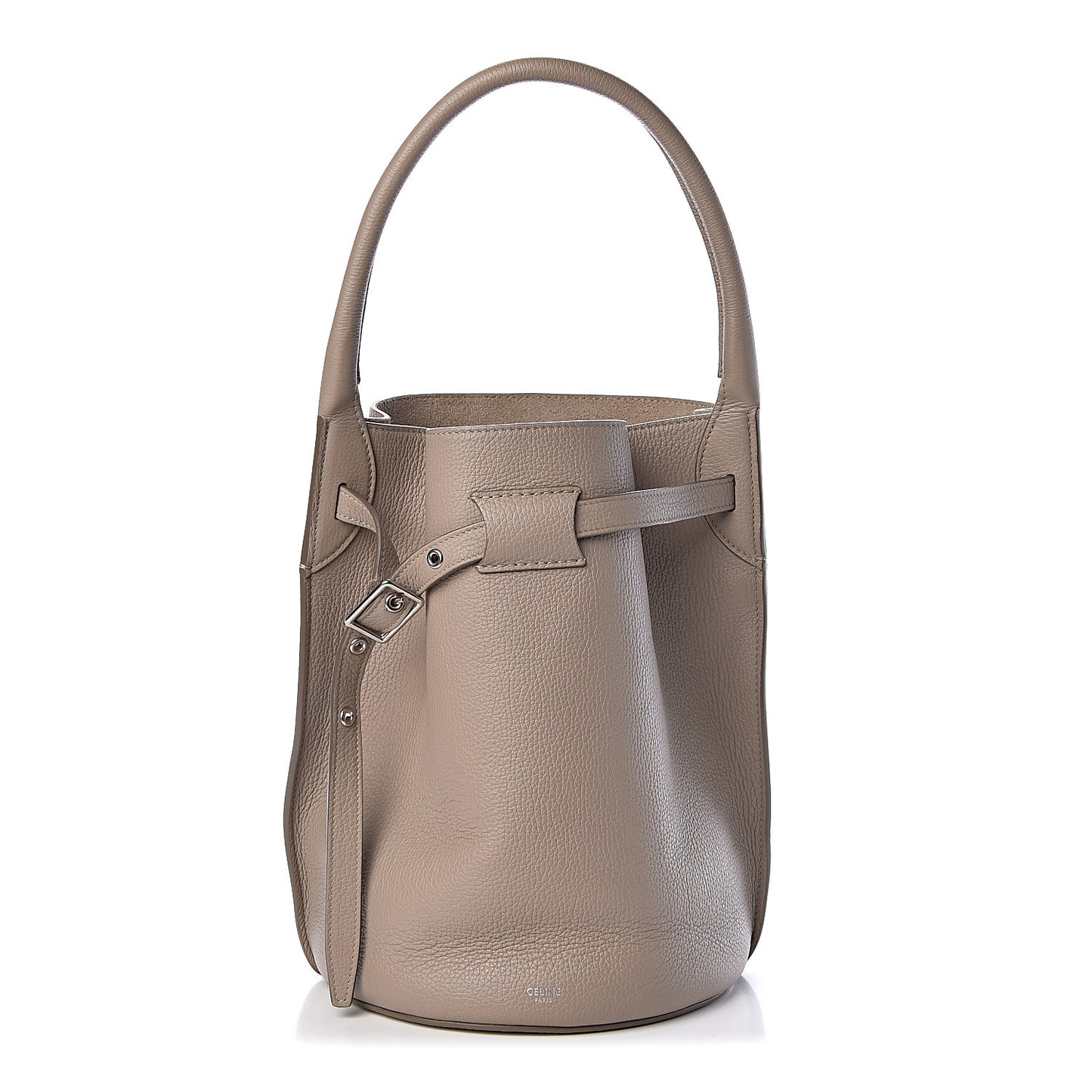 Supple Grained Calfskin Big Bag Bucket Light Taupe