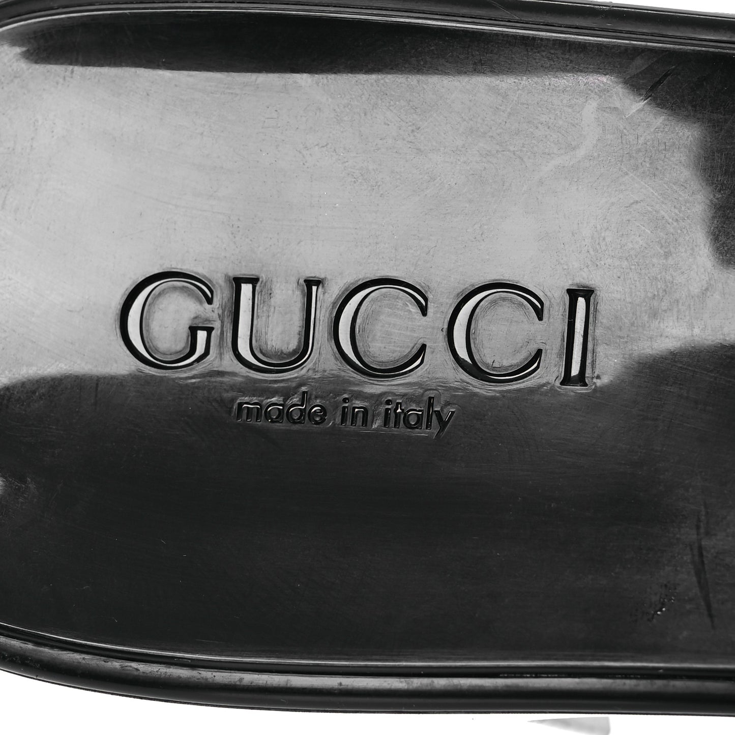 Rubber Gucci Logo Womens Platform 20/60mm Slide Sandals 41 Black