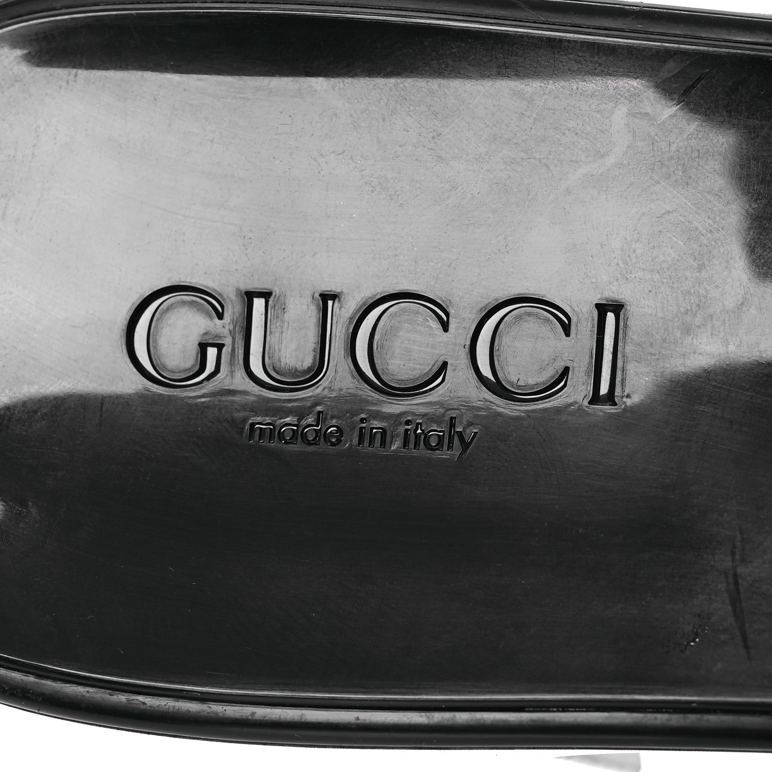 Gucci Rubber Gucci Logo Womens Platform 20/60mm Slide Sandals 41 Black 9 of 10