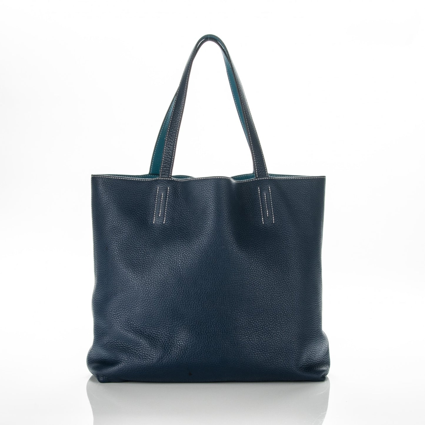 Taurillon Clemence Double Sens 36 Reversible Tote Bleu Sapphire Izmir