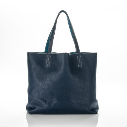 Hermes Taurillon Clemence Double Sens 36 Reversible Tote Bleu Sapphire Izmir 4 of 19