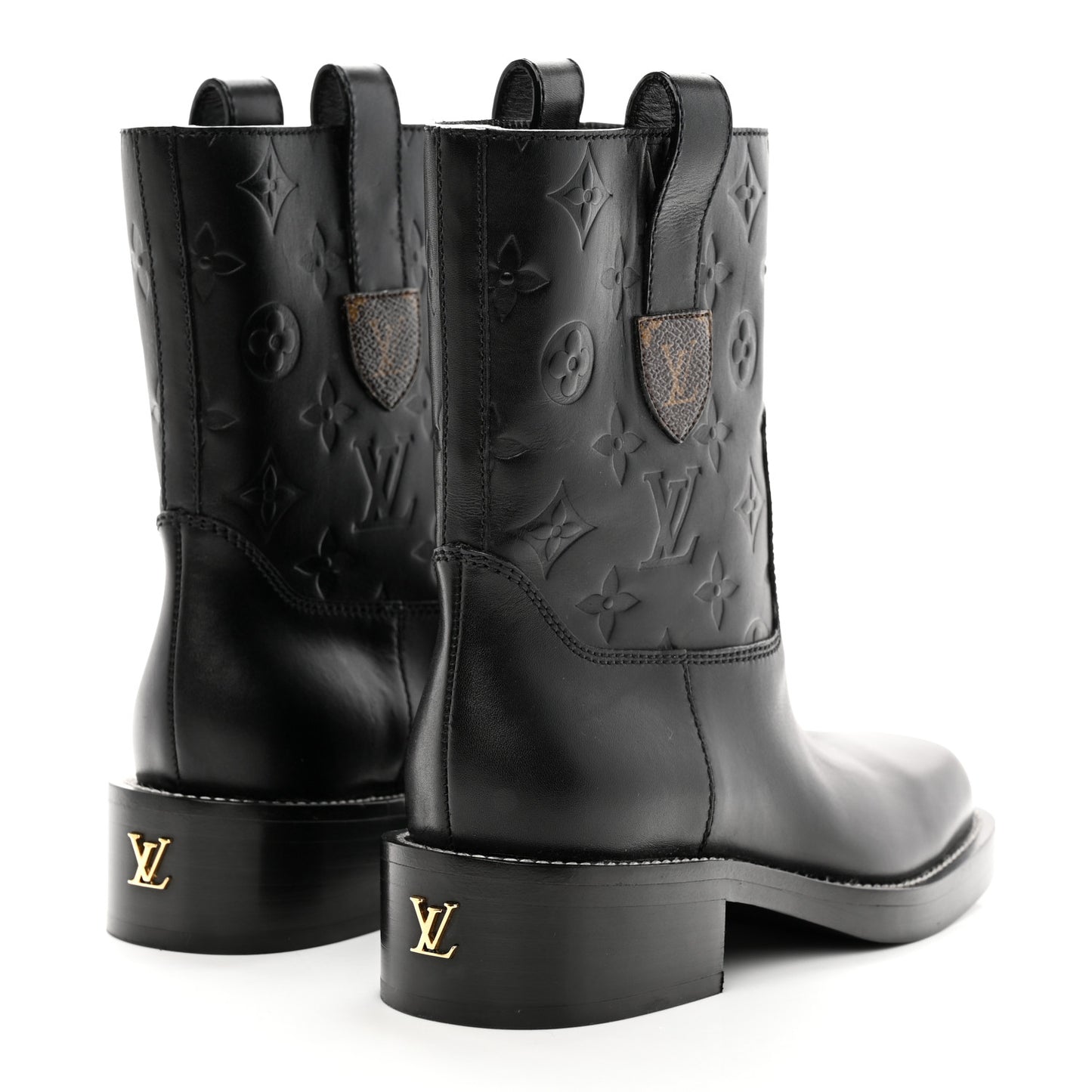 Calfskin Monogram Downtown Ankle Boots 36 Black