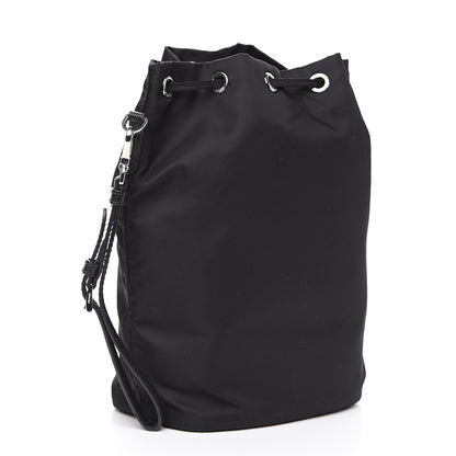 Prada Saffiano Tessuto Nylon Vela Bucket Wristlet Black 2 of 8