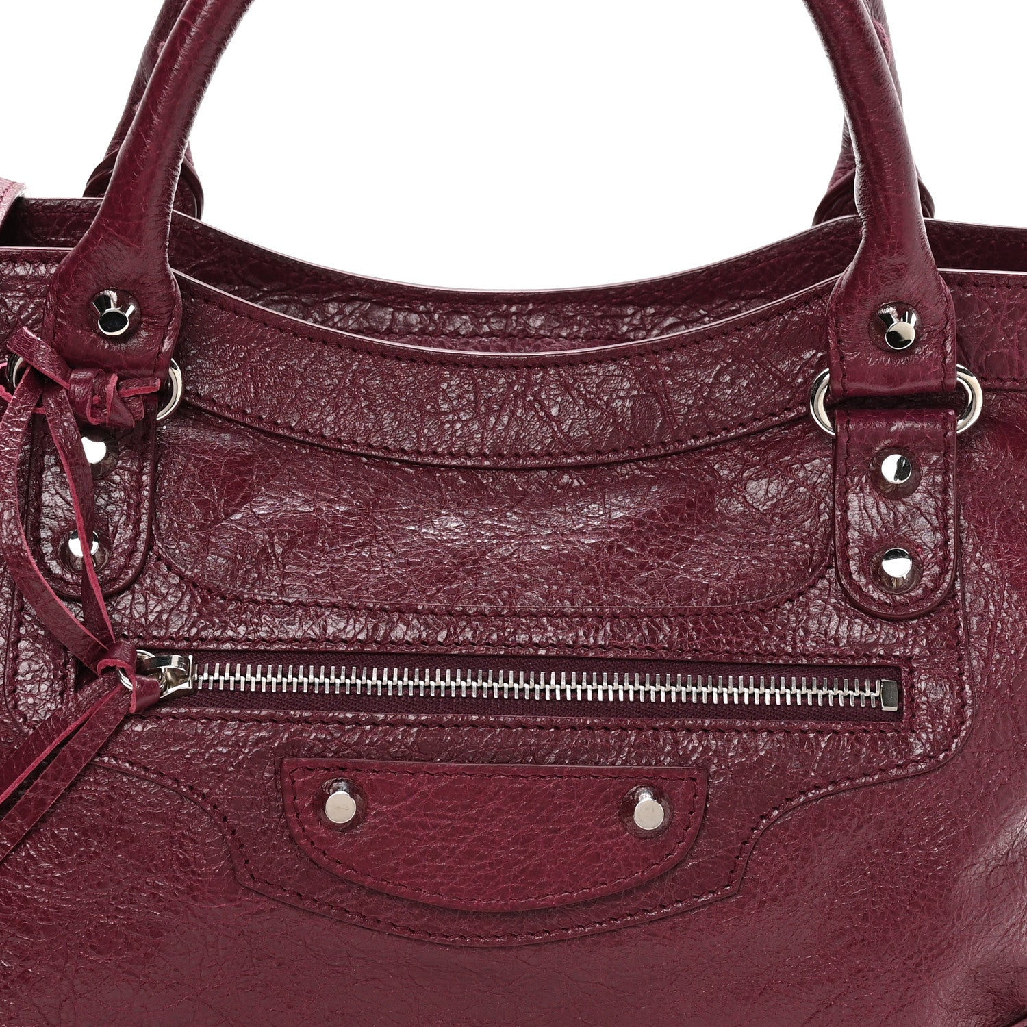 Balenciaga Agneau Classic Silver Hardware City Violet Prune 9 of 11