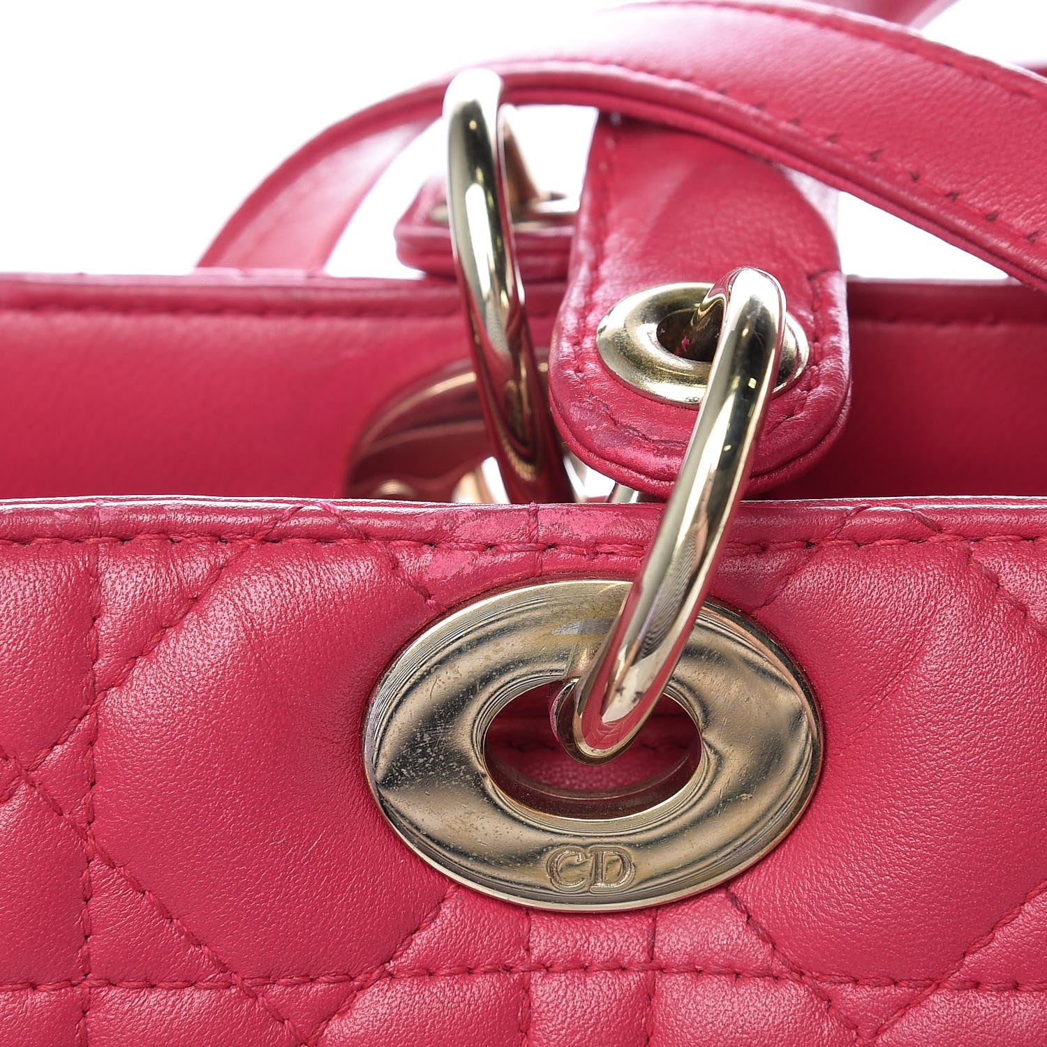 Christian Dior Lambskin Cannage Large Lady Dior Fuchsia 29 of 29