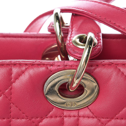 Christian Dior Lambskin Cannage Large Lady Dior Fuchsia 29 of 29