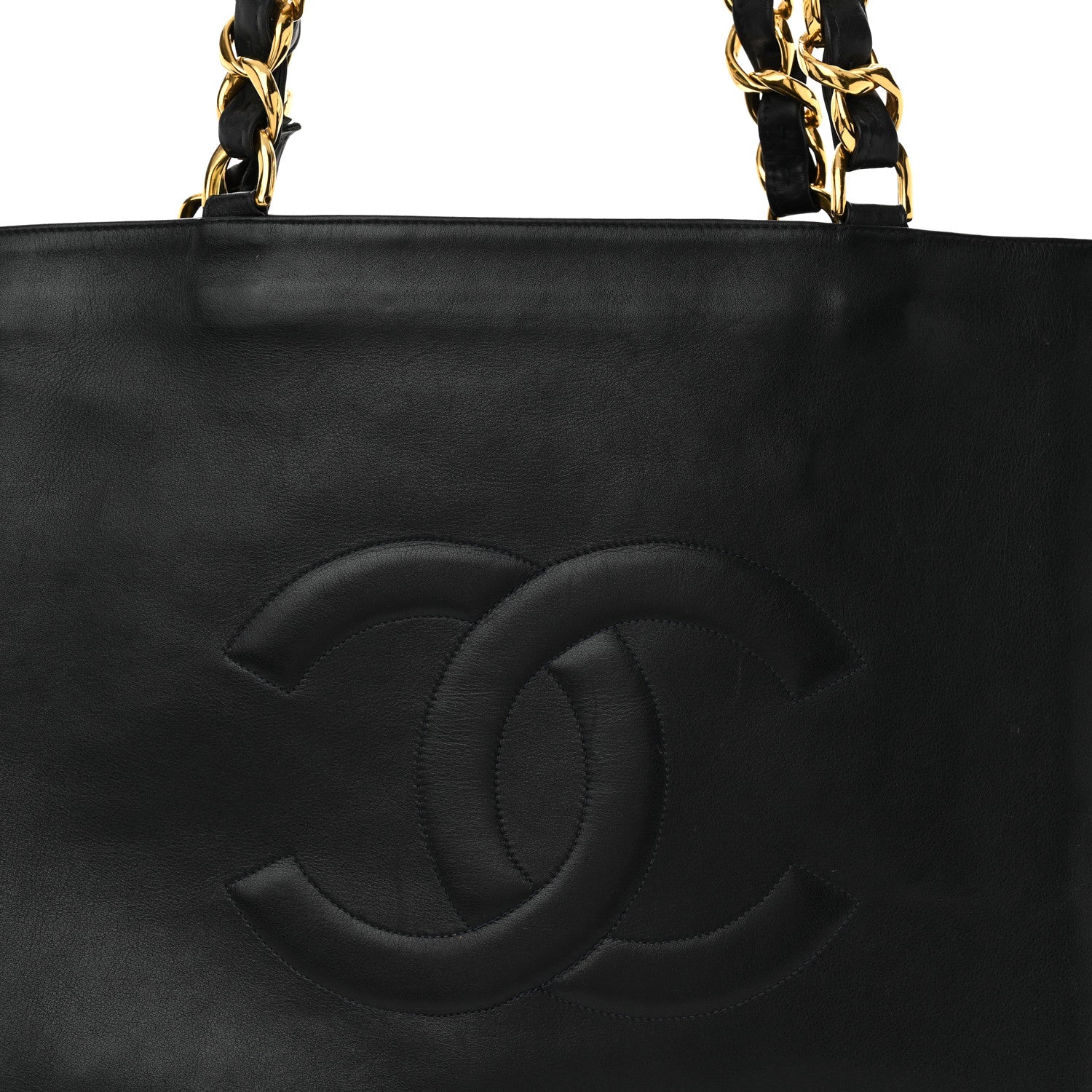 Chanel Lambskin CC Tote Navy 11 of 13