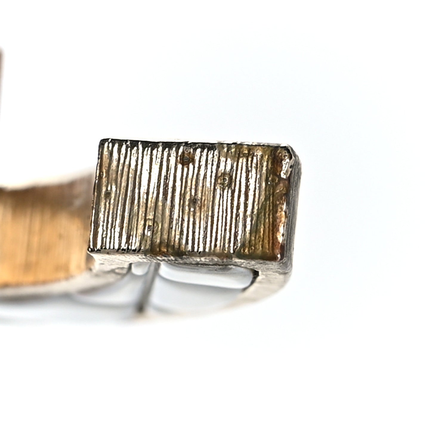 Metal Quilted CC Brooch Silver Gold