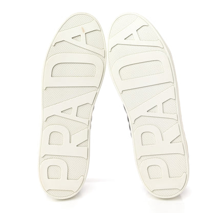 Prada Nappa Logo Embossed Womens Low Top Sneakers 39.5 Black White 5 of 10