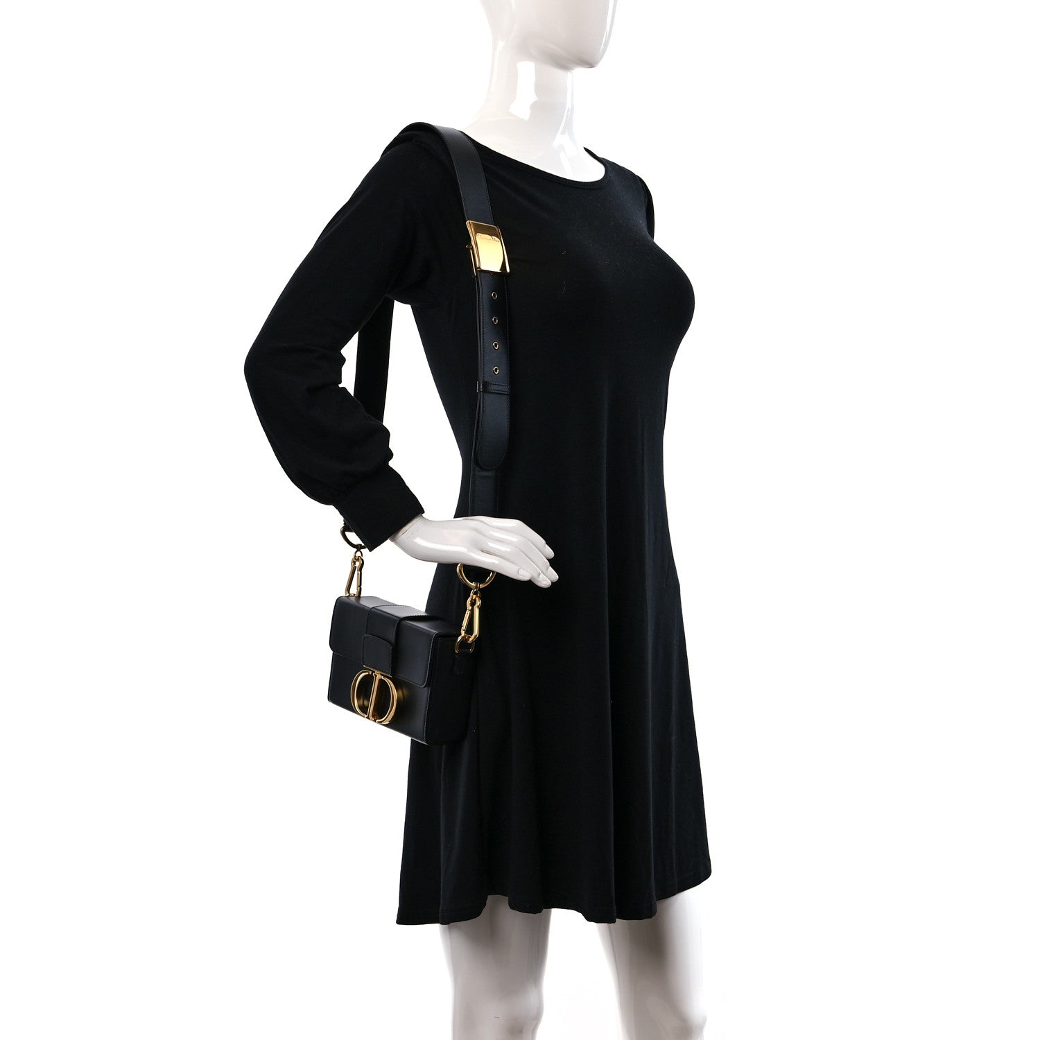 Christian Dior Box Calfskin 30 Montaigne Box Bag Black 2 of 9