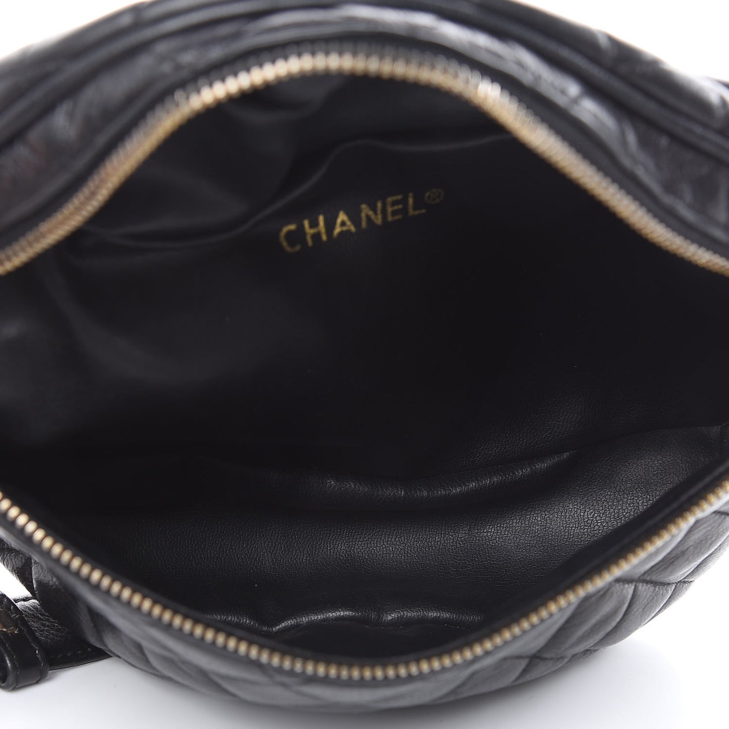 Calfskin Quilted Waist Bag Black