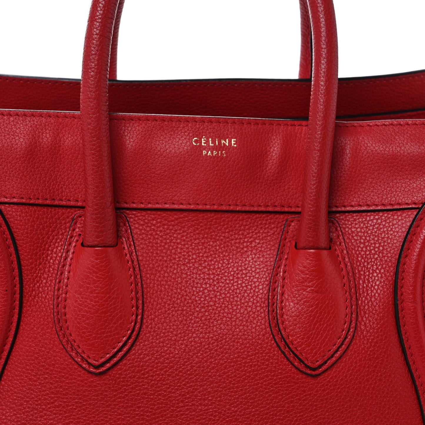 Drummed Calfskin Mini Luggage Coquelicot
