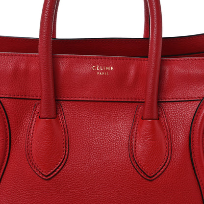 Celine Drummed Calfskin Mini Luggage Coquelicot 8 of 17
