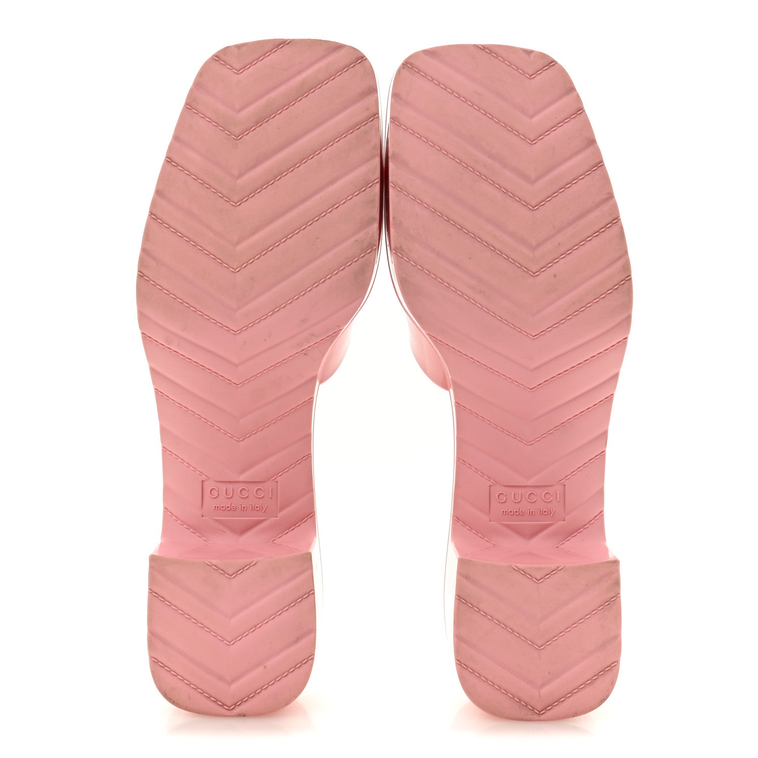 Gucci Rubber Gucci Logo Womens Platform 20/60mm Slide Sandals 38 Wild Rose 6 of 10