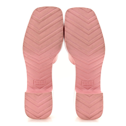 Gucci Rubber Gucci Logo Womens Platform 20/60mm Slide Sandals 38 Wild Rose 6 of 10