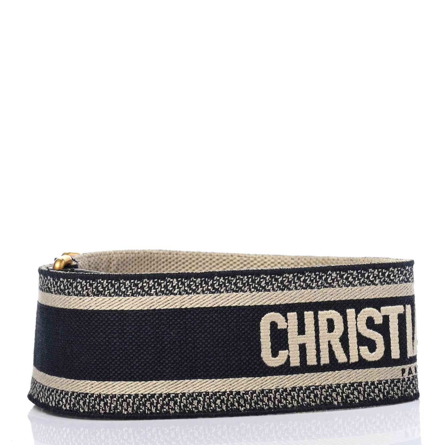 Canvas Embroidered Shoulder Strap Black