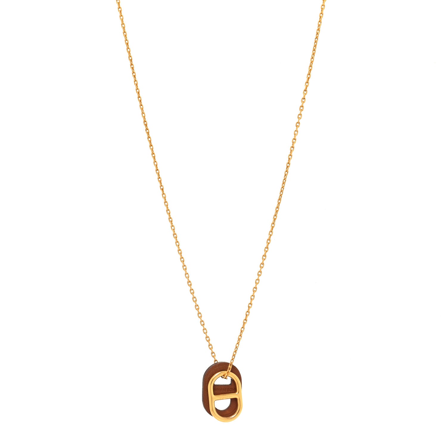 Hermes Swift O'Maillon Pendant Necklace Gold 1 of 7