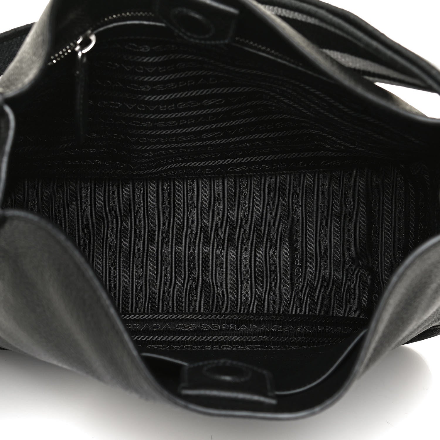 Prada Vitello Daino Soft Hobo Messenger Bag Black 4 of 10