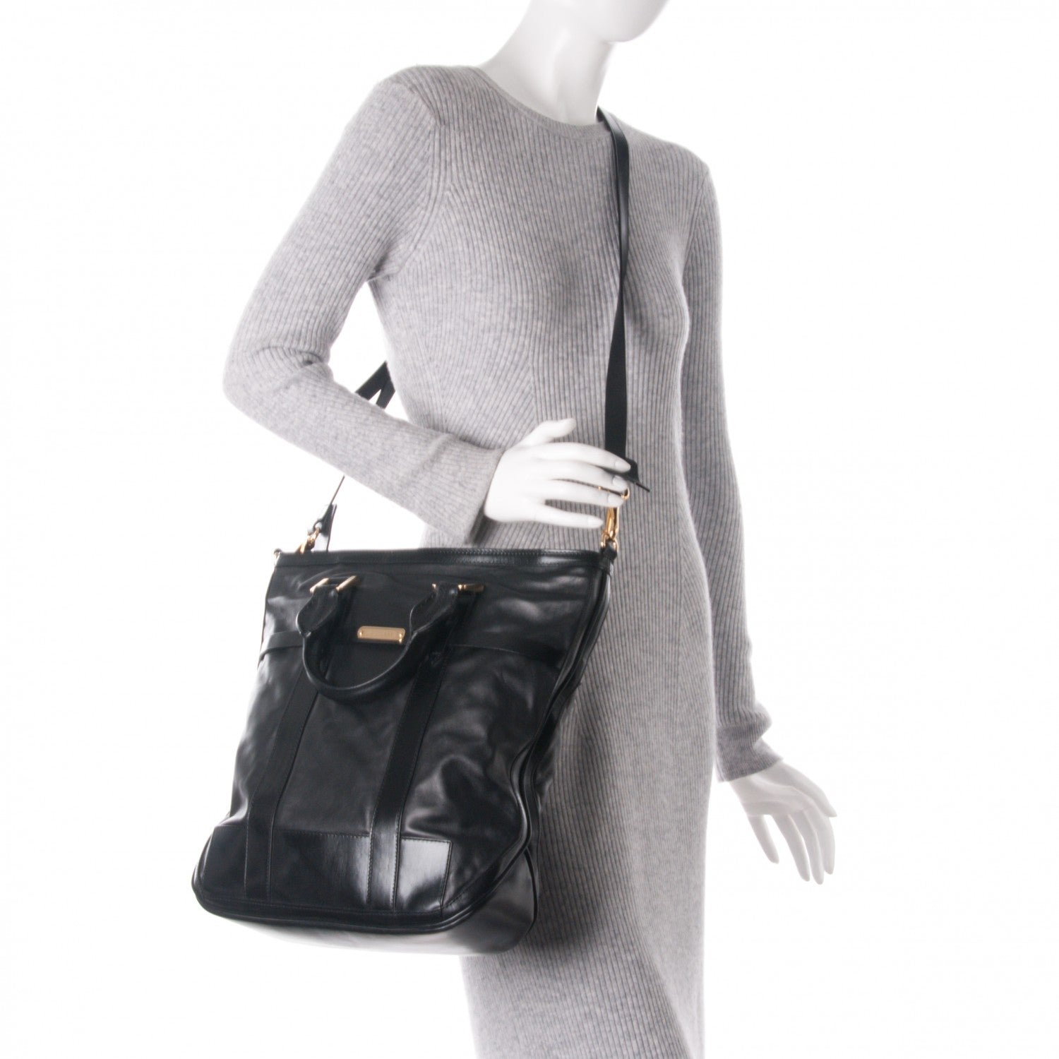 Burberry Soft Lambskin Tote Black 2 of 9