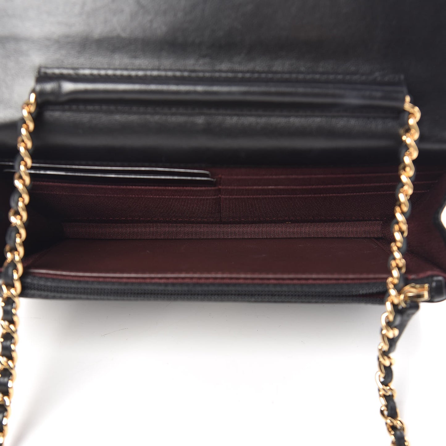 Lambskin Quilted Wallet On Chain WOC Black