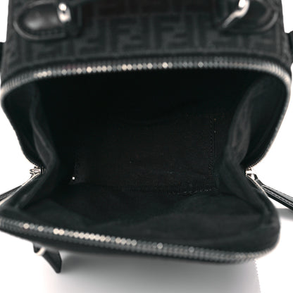 Fendi Recycled Fabric Jacquard Vitello Astro Micro FF Mini Trolley Bag Asfalto Black 5 of 10