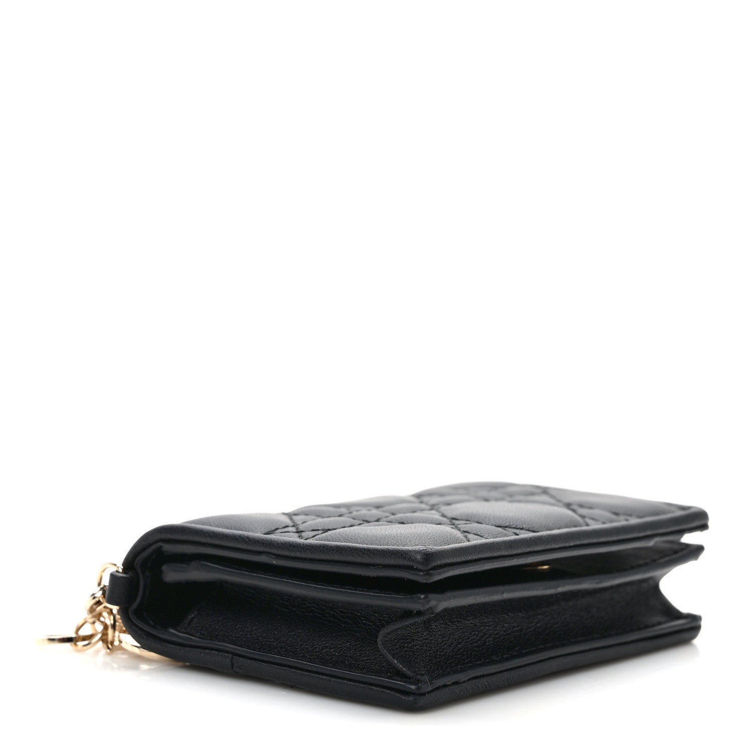 Christian Dior Lambskin Cannage Small Lady Dior Flap Card Holder Black 4 of 9