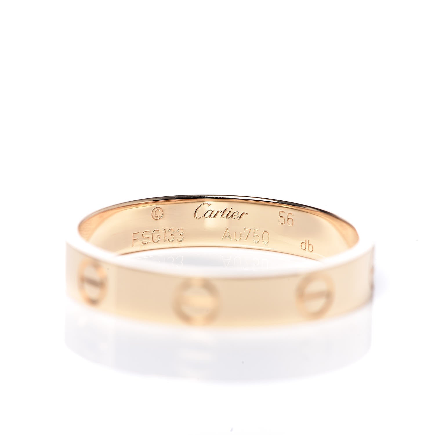 Cartier 18K Yellow Gold 3.5mm LOVE Wedding Band Ring 56 7.5 4 of 5