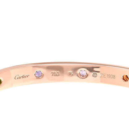 Cartier 18K Pink Gold Sapphire Garnet Amethyst LOVE Bracelet 16 5 of 6
