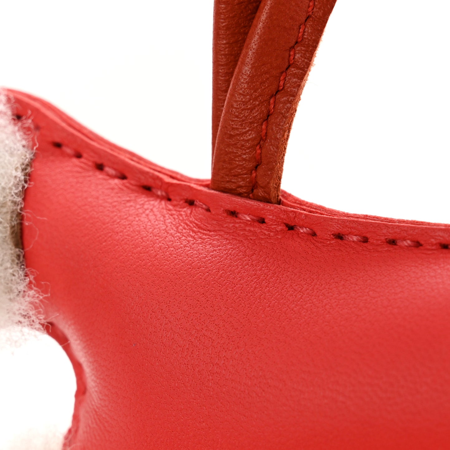 Milo Lambskin Shearling Budy Charm Orange Poppy