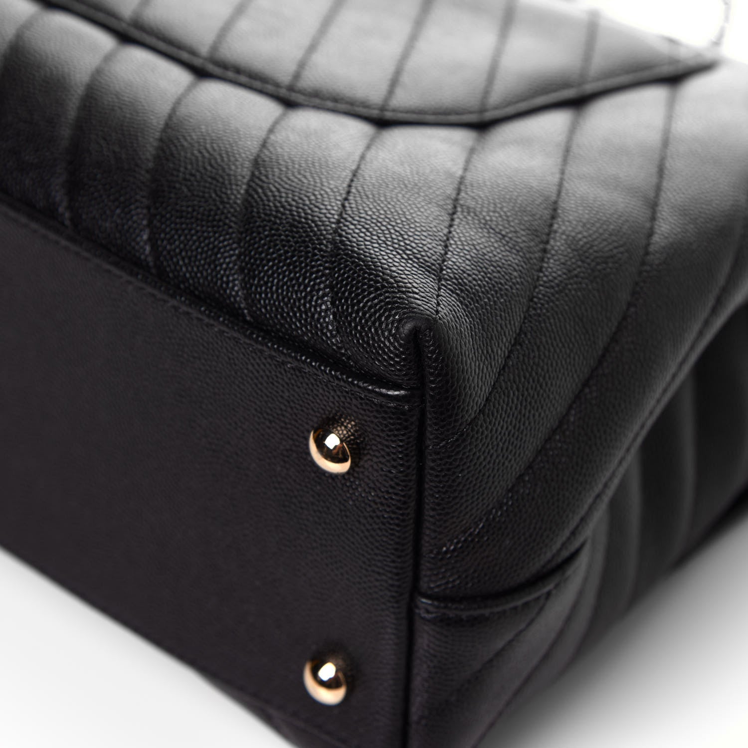 Chanel Caviar Chevron Quilted Medium Coco Handle Flap Black 11 of 13