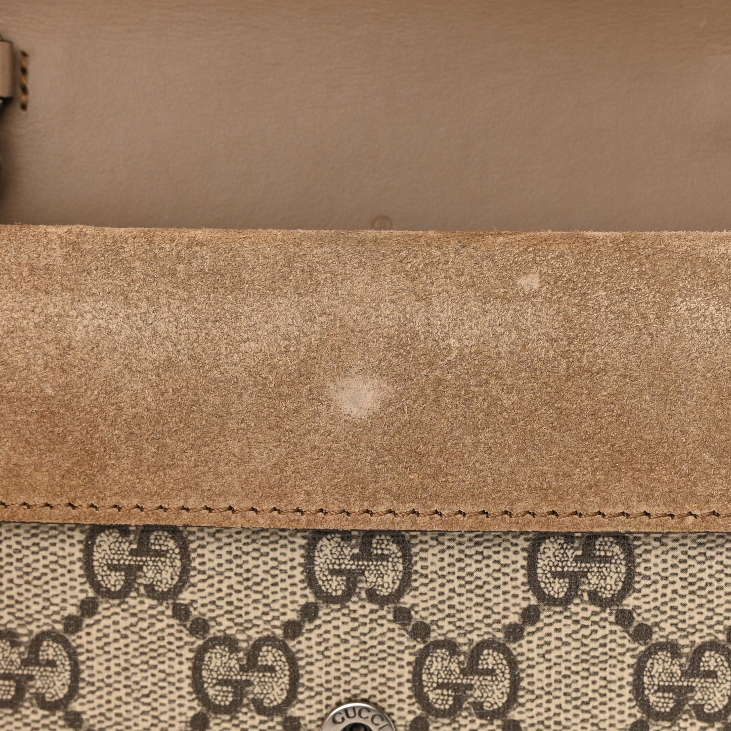 GG Supreme Monogram Super Mini Dionysus Shoulder Bag Taupe