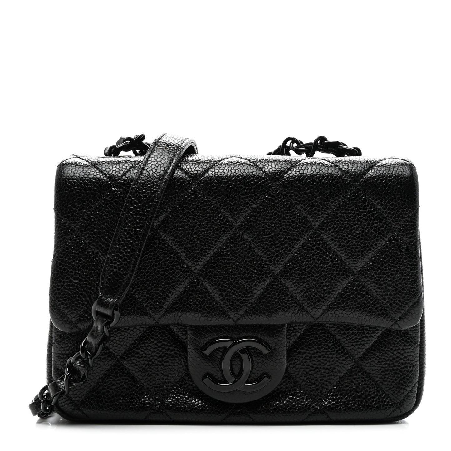 Caviar Quilted Incognito Mini Square Flap Black