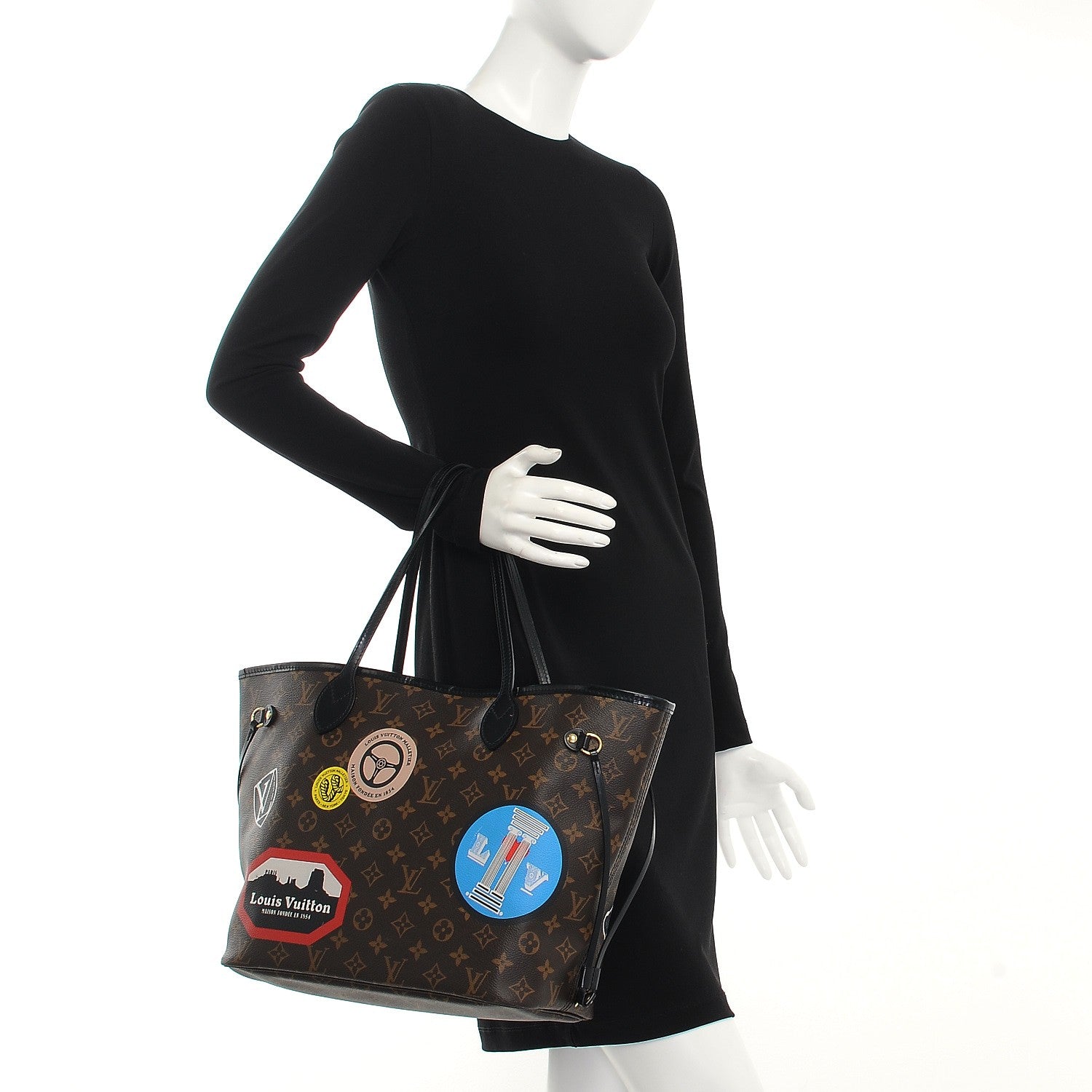 Louis Vuitton Monogram World Tour Neverfull MM 3 of 12