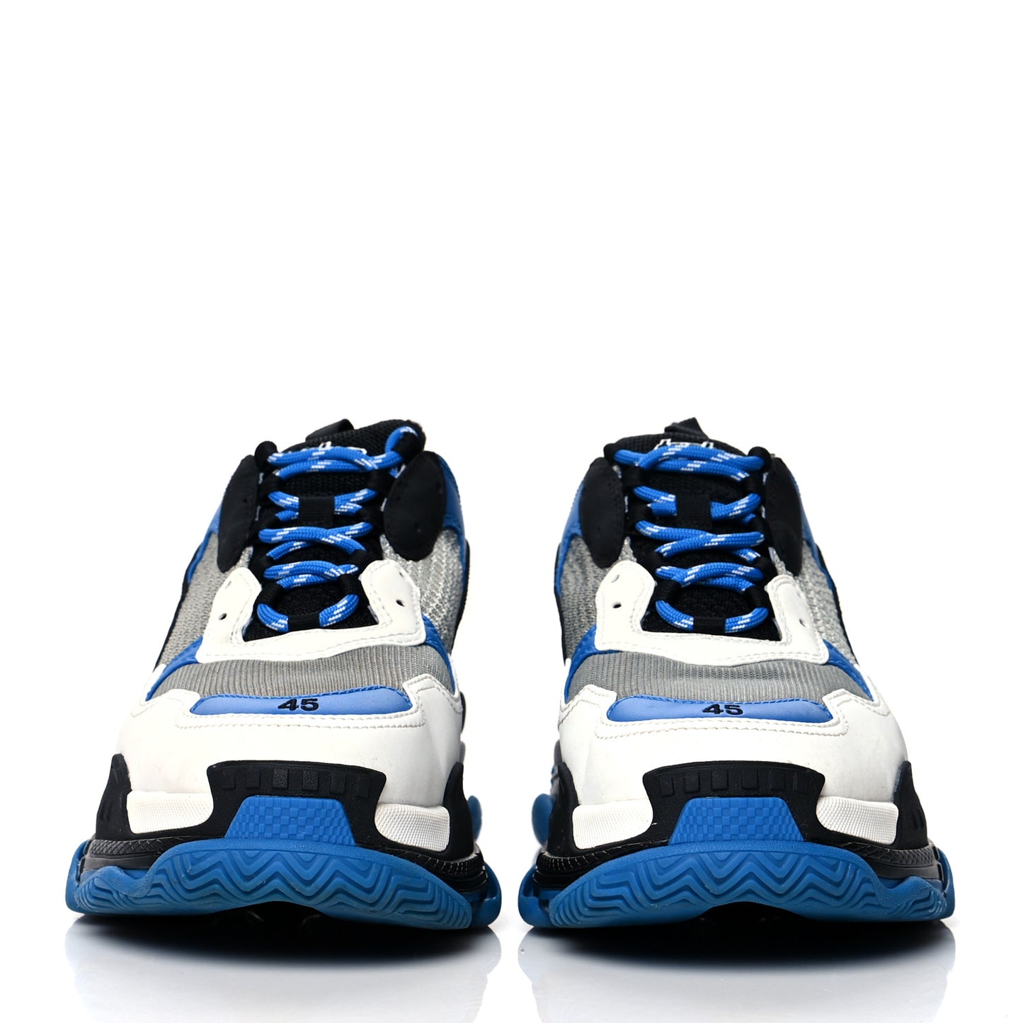 Fabric Mesh Mens Triple S Sneakers 45 Blue Grey Black